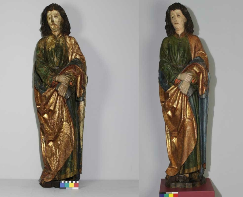 restaurierung-gefasste-skulptur-städtisches-museum-heiliger-johannes-evangelist